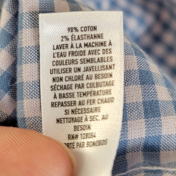 Bonobos Light Blue and White Gingham Collared Button Down Long Sleeve Shirt - Picture 9 of 9